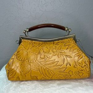 Patricia Nash Mustard Floral Embossed
